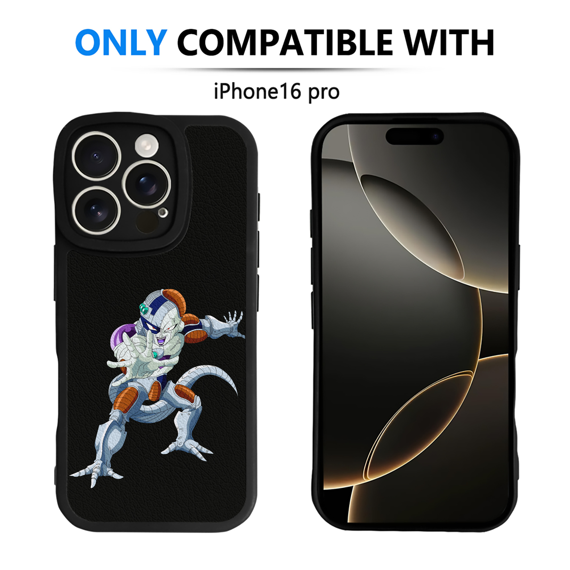 （画像用） ドラゴンボール フリーザ DRAGON BALL Frieza 【iPhone 16シリーズ対応】シリコンスマホケース（レザー調） 材質：シリコン